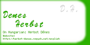 denes herbst business card